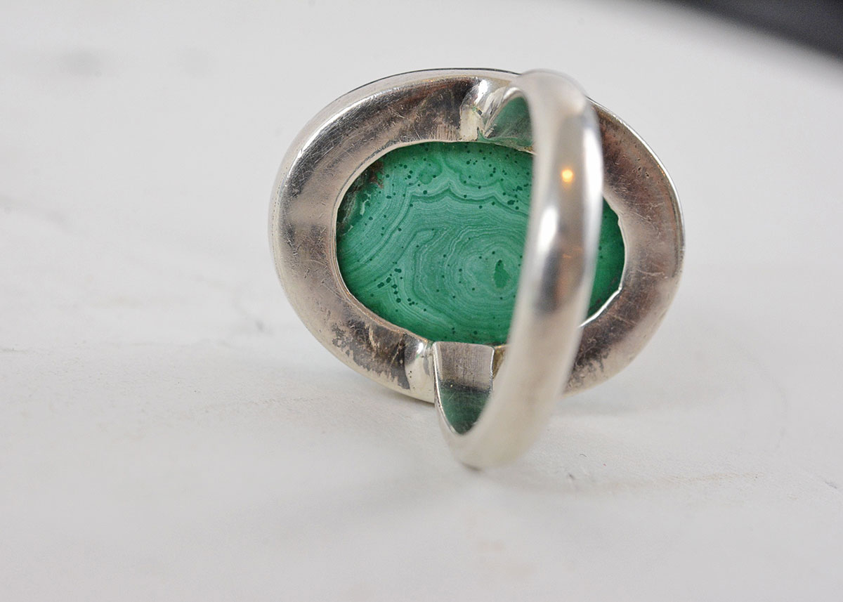 Sterling Silver and Malachite Ring