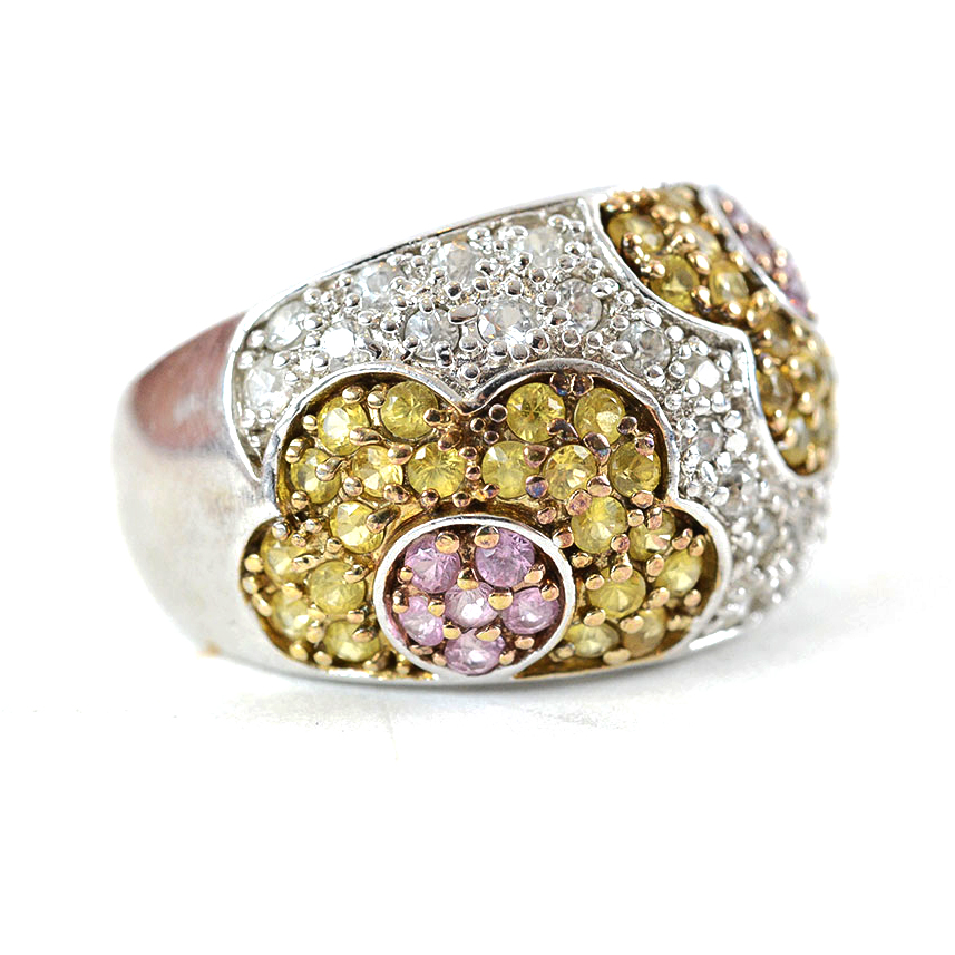Topaz Encrusted Sterling Silver Ring