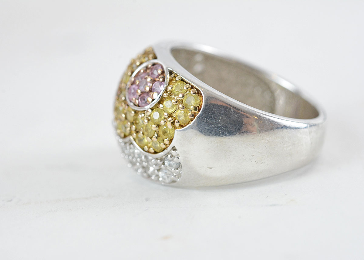 Topaz Encrusted Sterling Silver Ring