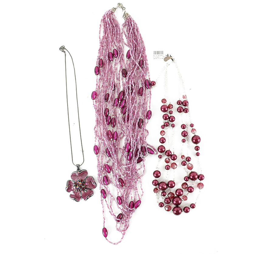 Boysenberry Beaded Necklaces