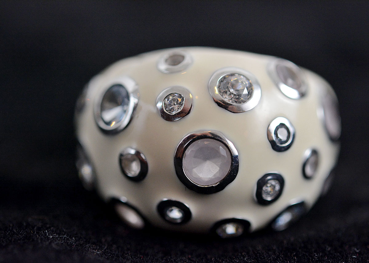 Sterling Silver and Enamel Dome Ring