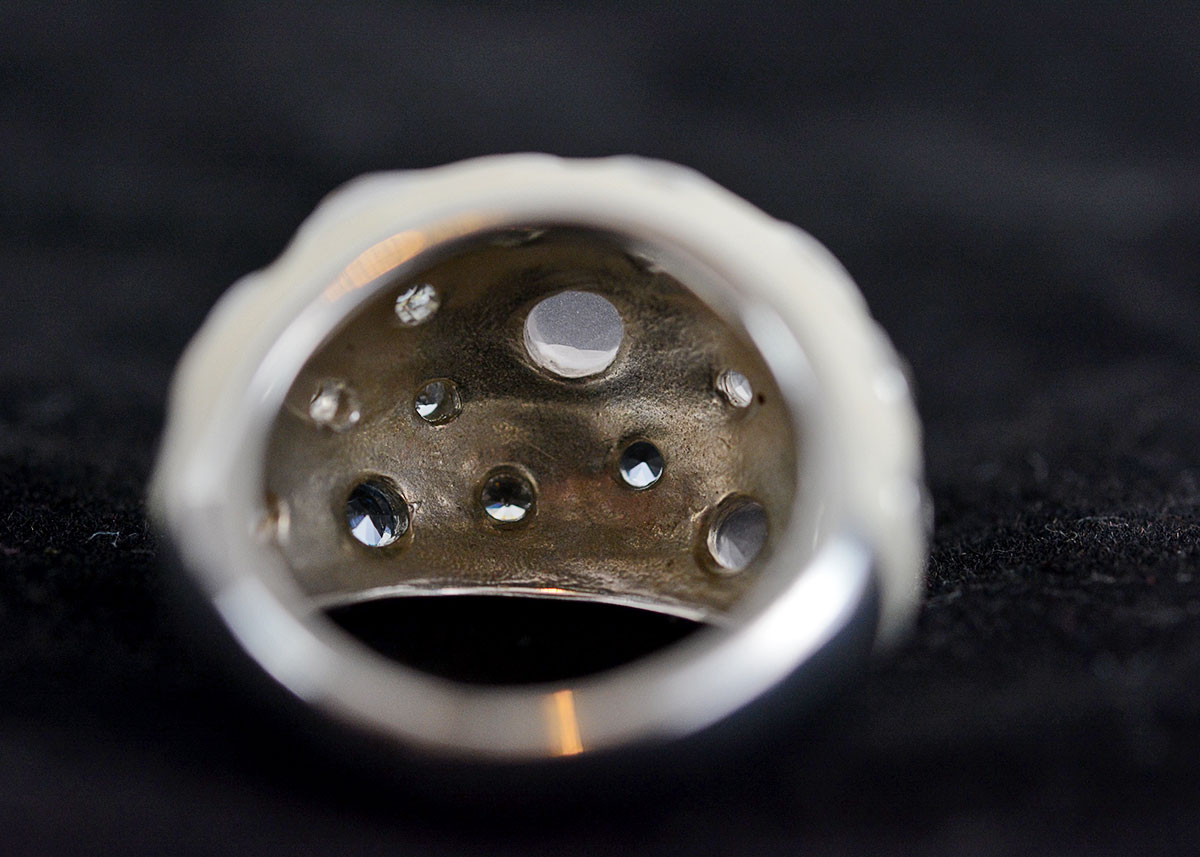 Sterling Silver and Enamel Dome Ring