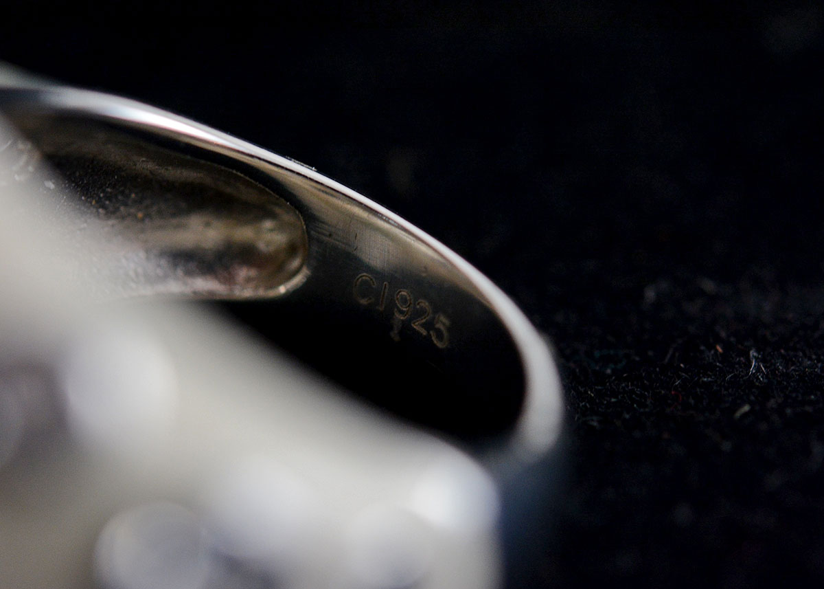 Sterling Silver and Enamel Dome Ring