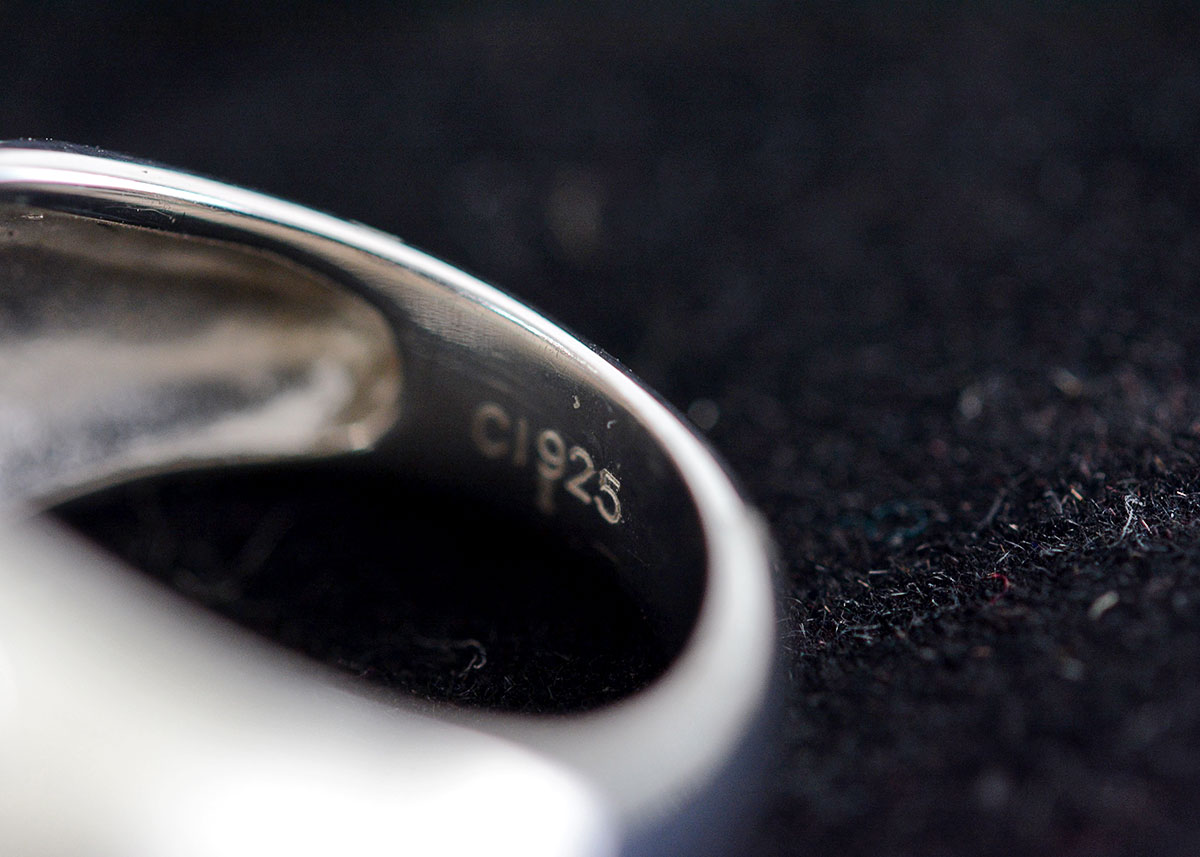Sterling Silver and Enamel Dome Ring