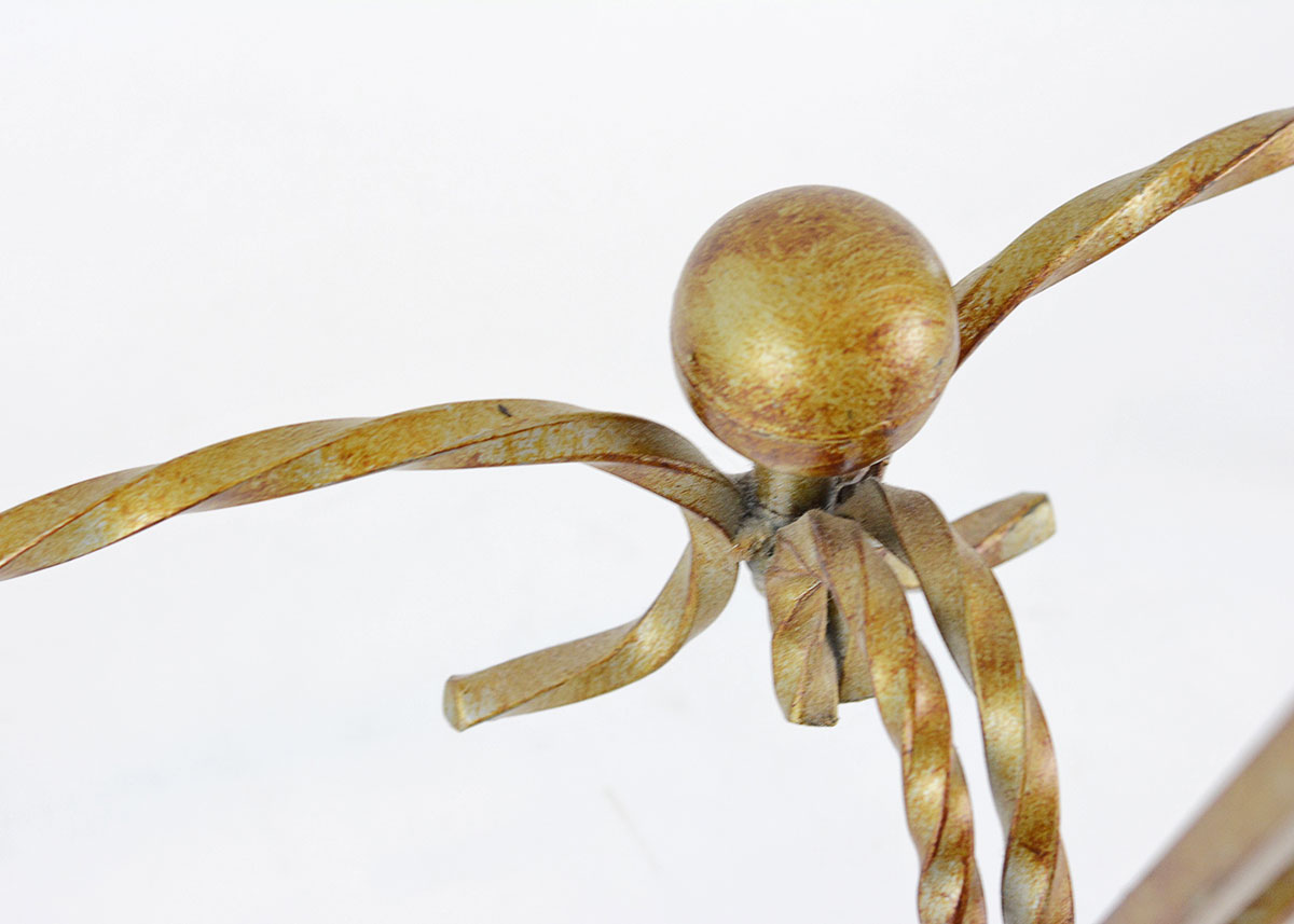 Glass Top Demilune Table with Brass Tone Metal Base
