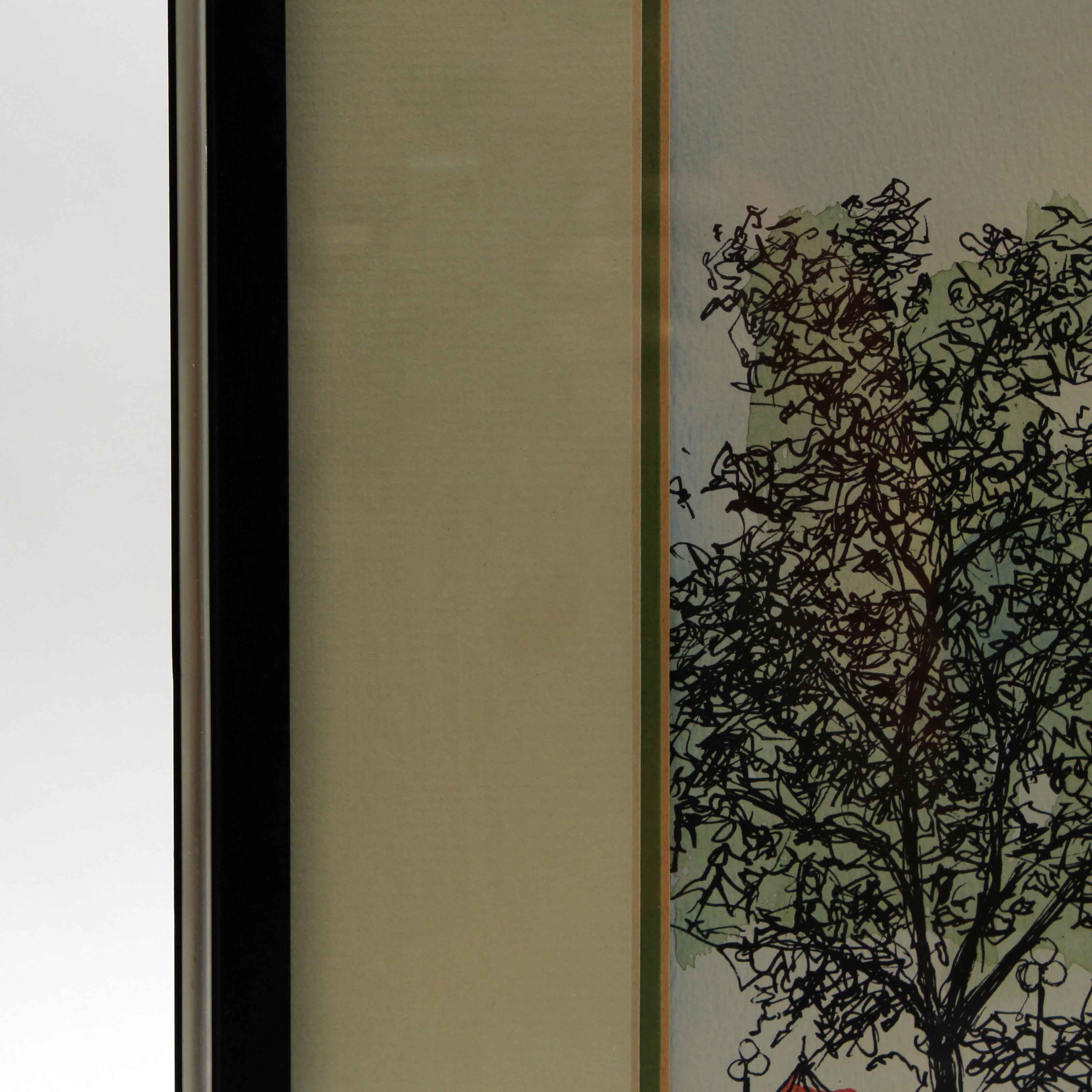 Hand Tinted Lithograph of Chateau Frontenac Quebec City