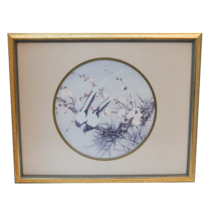 Signed Limited Edition Hung Chu Lee Print of Birds on a Branch
