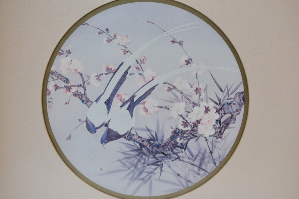 Signed Limited Edition Hung Chu Lee Print of Birds on a Branch