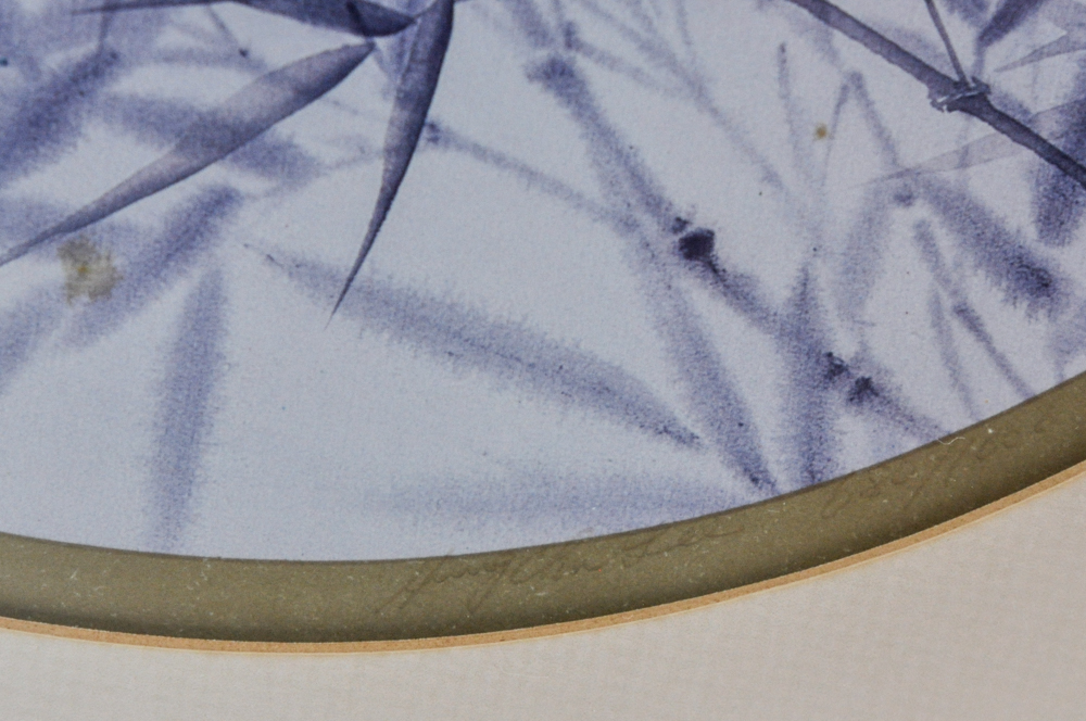 Signed Limited Edition Hung Chu Lee Print of Birds on a Branch