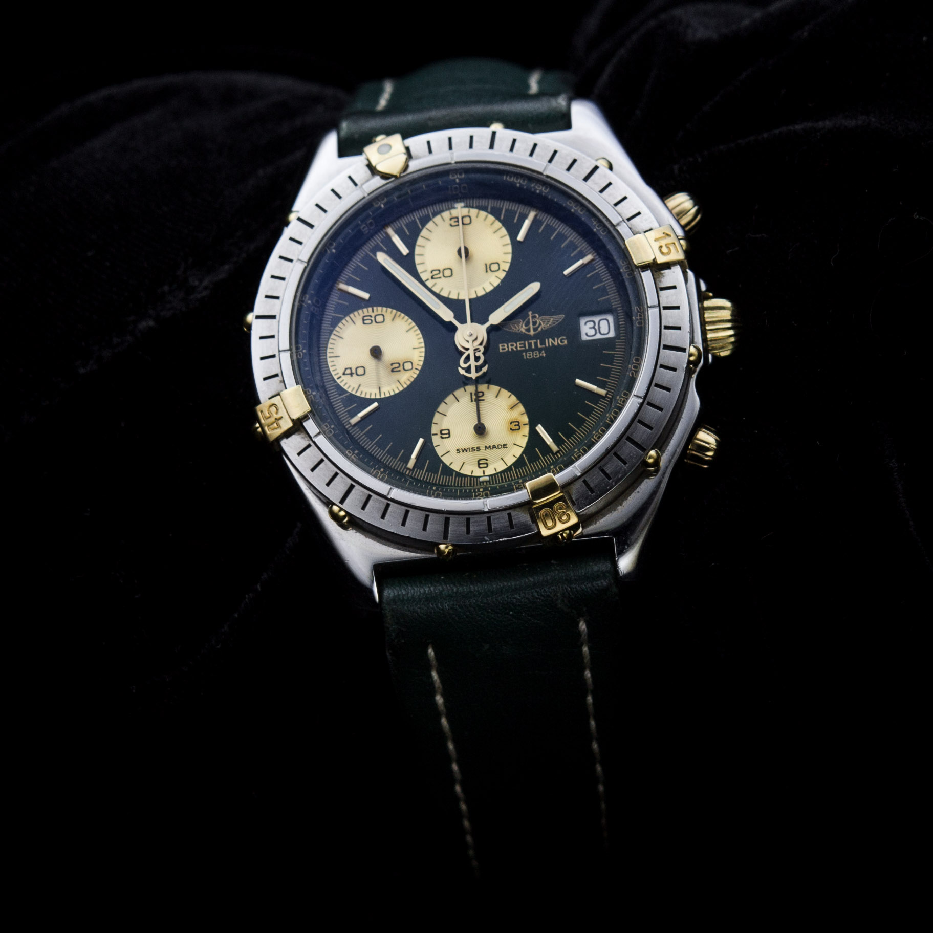 Breitling Chronomat Stainless Steel Watch with 18K Gold Accenting