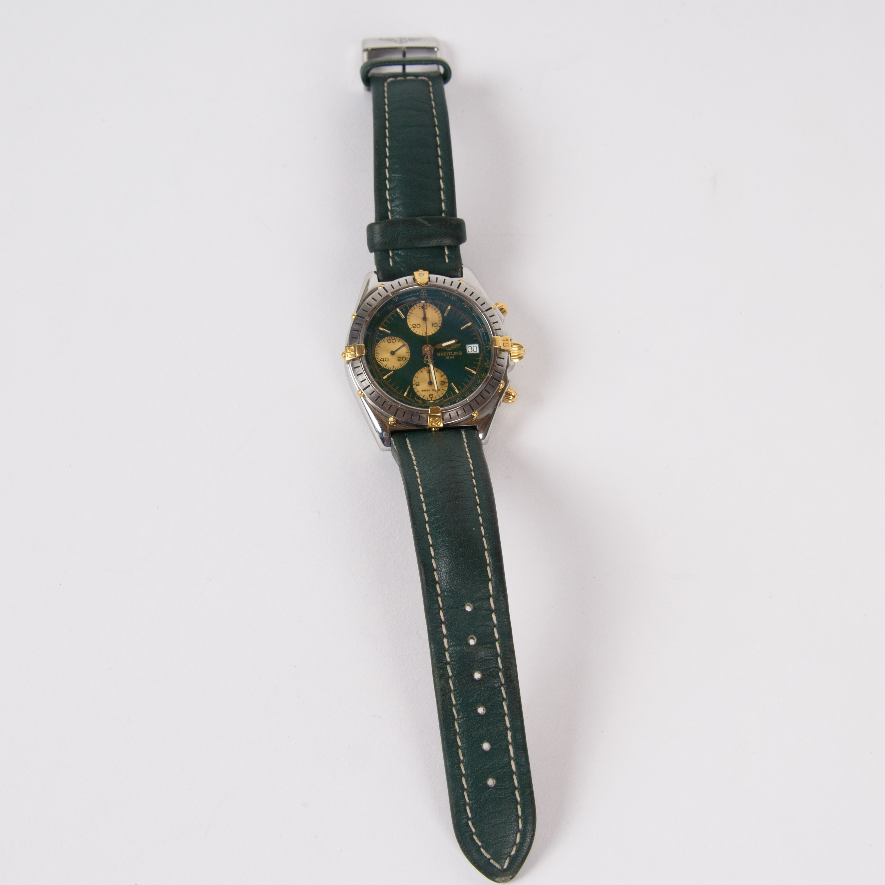 Breitling Chronomat Stainless Steel Watch with 18K Gold Accenting