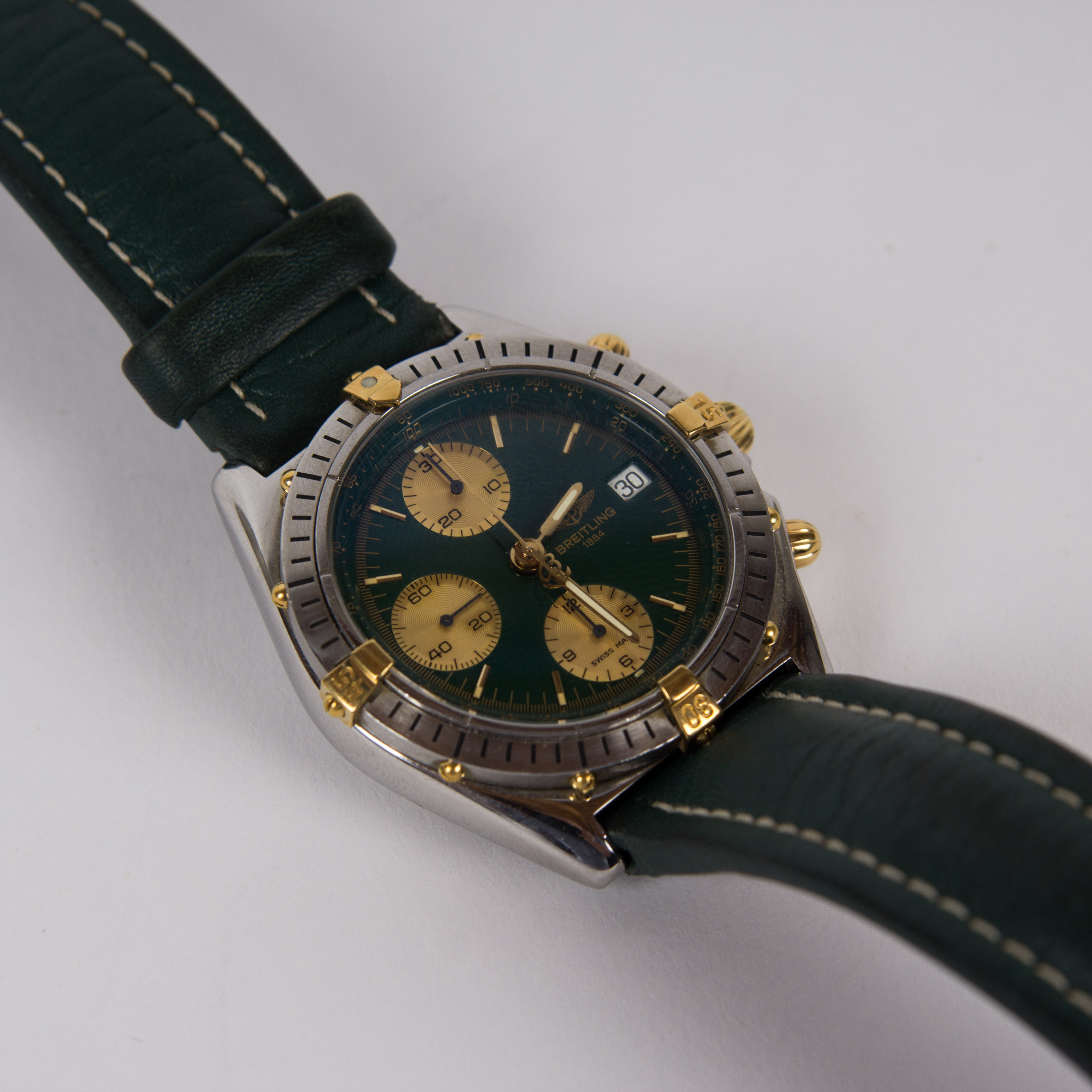 Breitling Chronomat Stainless Steel Watch with 18K Gold Accenting