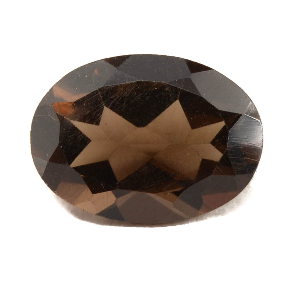 Loose 5.29 CTW Oval Cut Smoky Quartz Gemstone