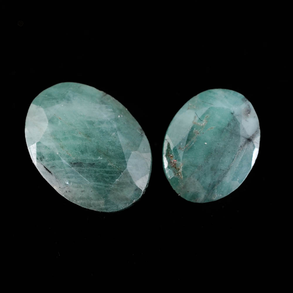 Loose 3.39 CTW Fracture Filled Oval Cut Emeralds