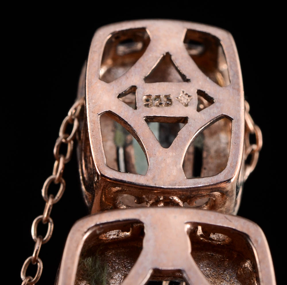 Yurman Style Sterling Silver with Rose Vermeil Morganite Necklace