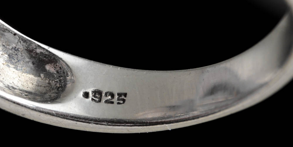 Sterling Silver and Diamond Link Ring