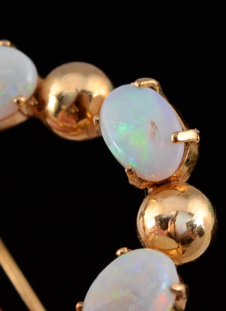 Gold Filled Opal Brooch