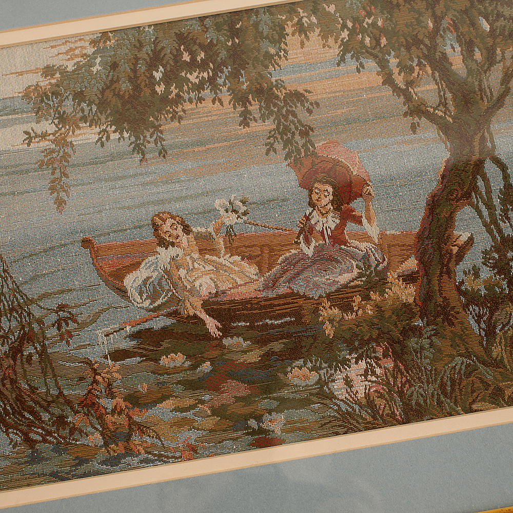 Framed Woven Waterscape Tapestry