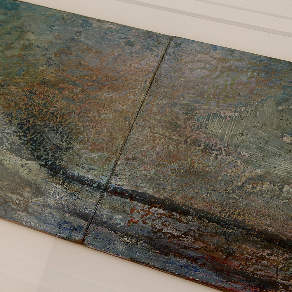 Artist Signed Oil Pastel on Masonite "Landscape at Dusk"