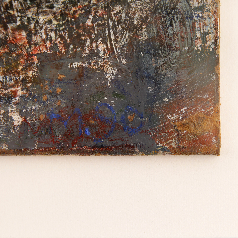 Artist Signed Oil Pastel on Masonite "Landscape at Dusk"