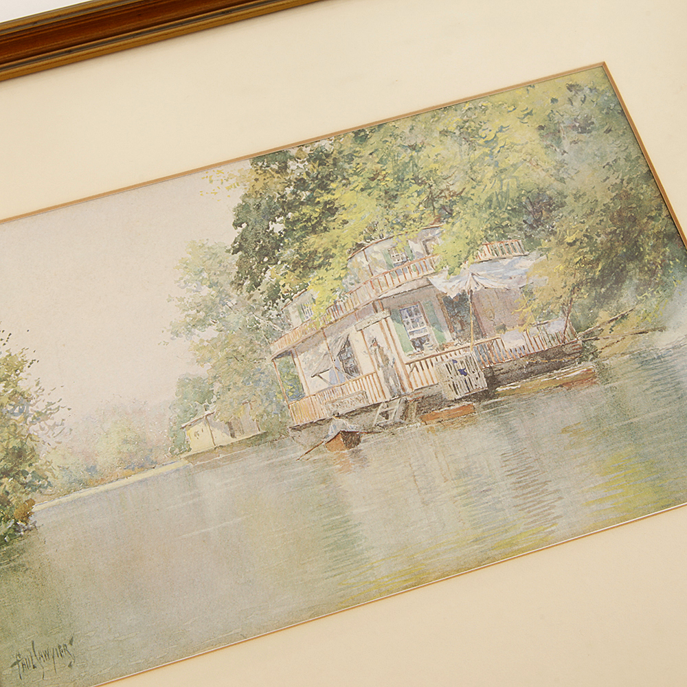 Framed Paul Sawyier Print "River Friends"