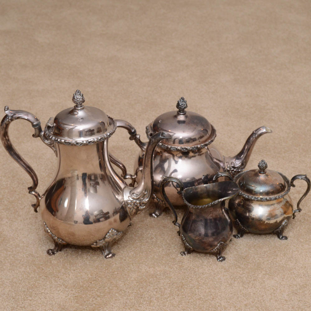 Wilcox International Silver Co. Silver Plate Tea and Coffee Set
