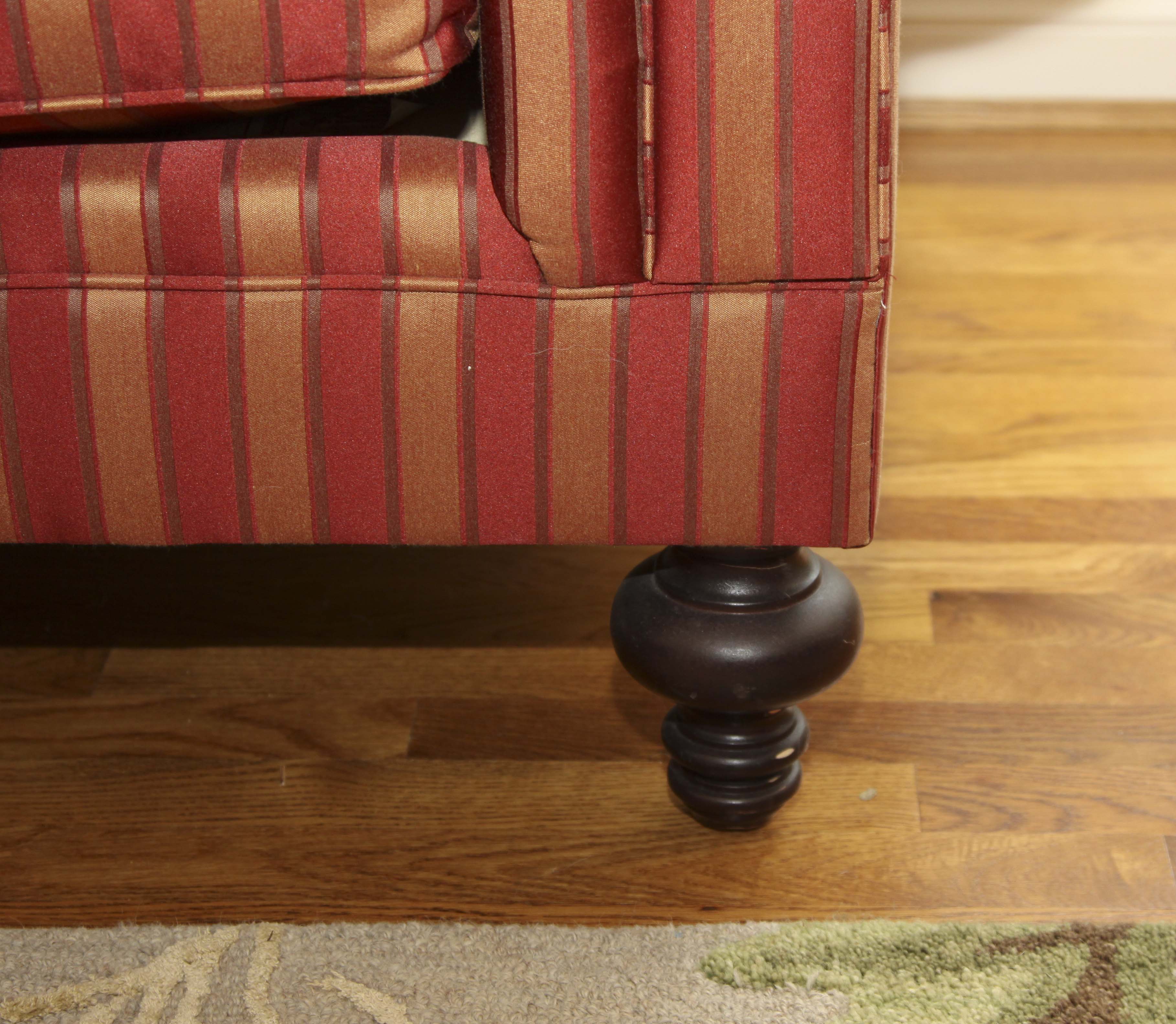 Henredon Red and Gold Striped Armchair