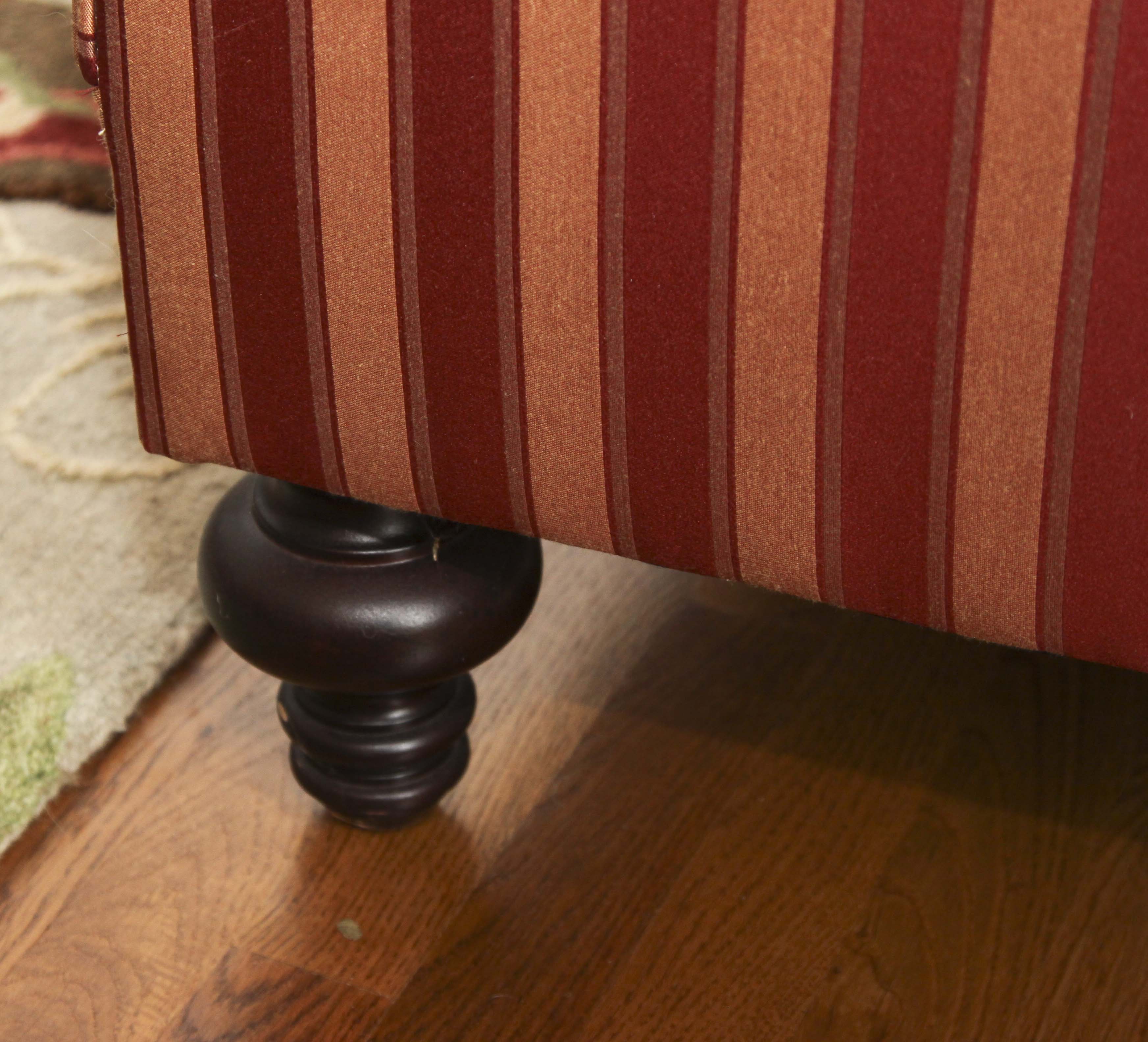 Henredon Red and Gold Striped Armchair