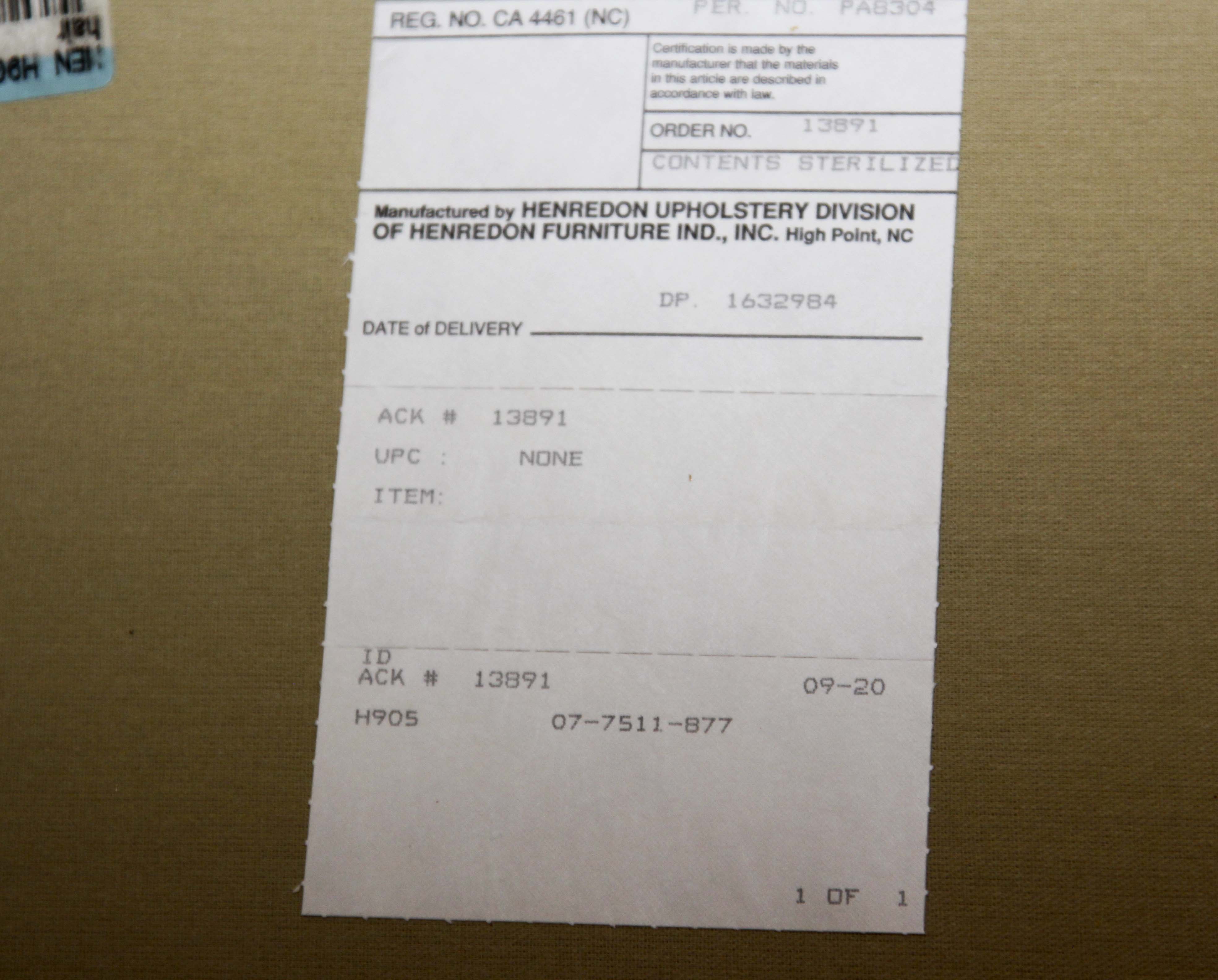 Henredon Red and Gold Striped Armchair