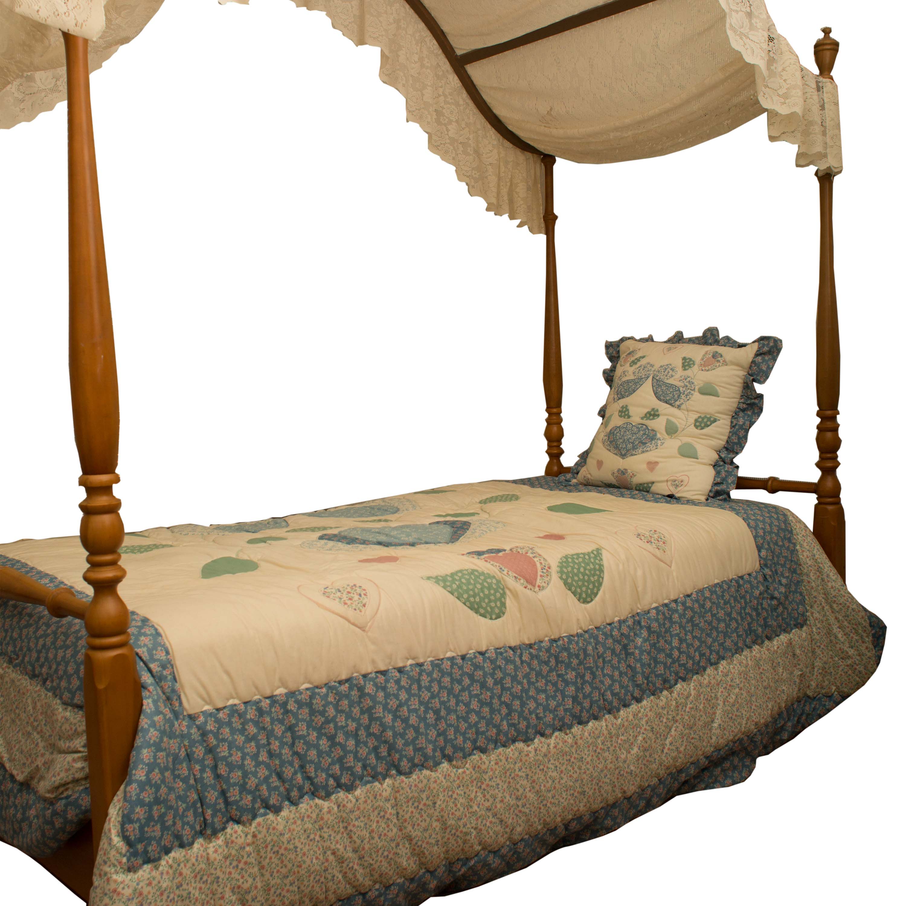 Vintage Twin Canopy Bed Frame