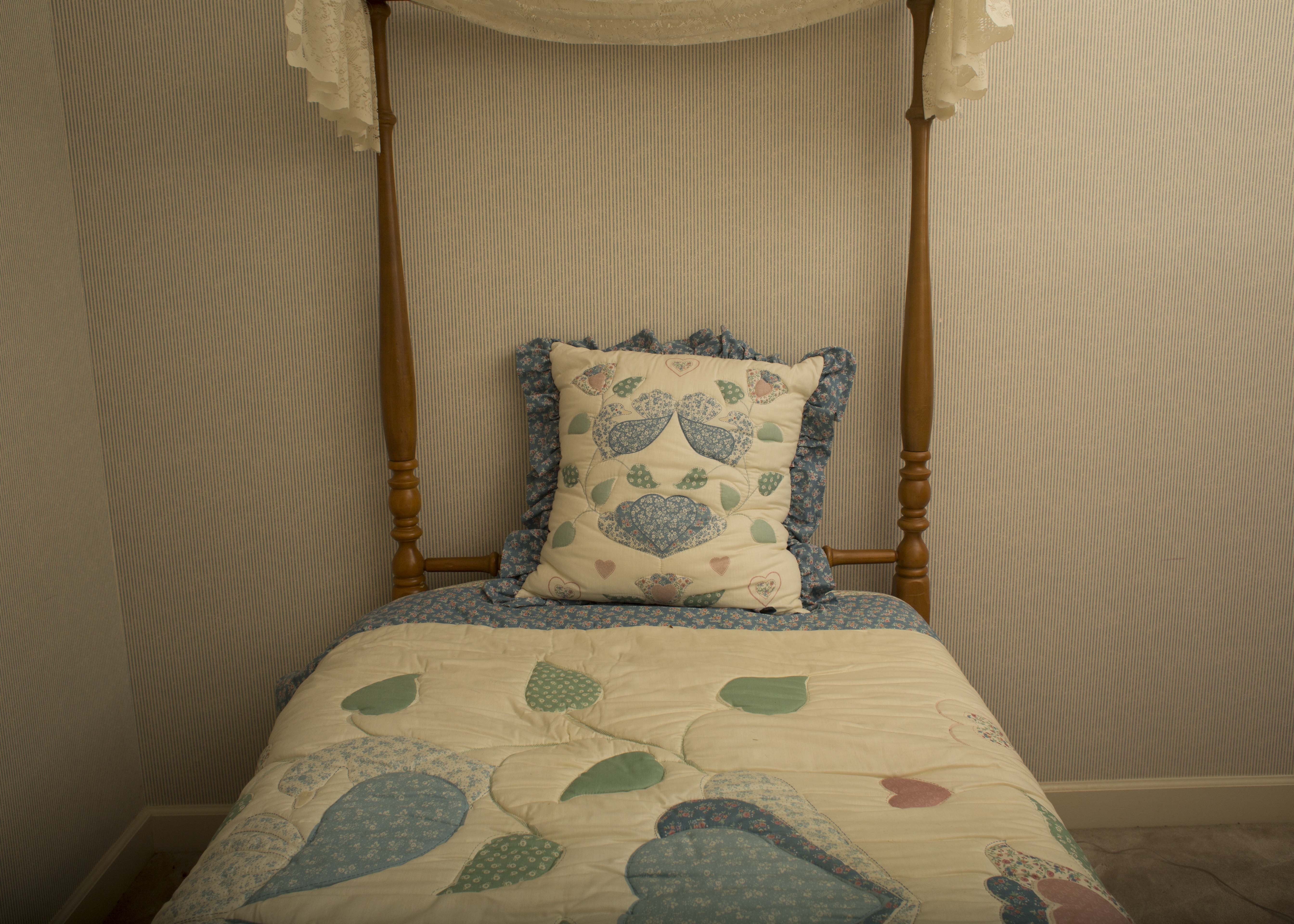 Vintage Twin Canopy Bed Frame