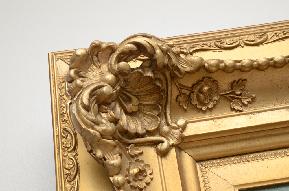 D. Amos Landscape Oil Painting in an Ornate Frame