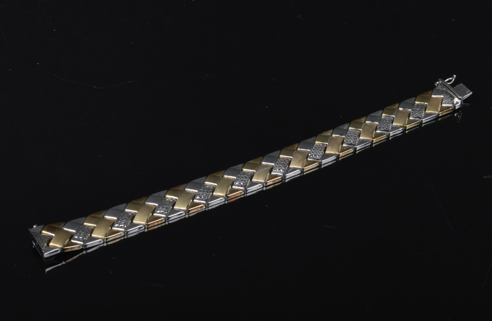 Sterling Silver Bracelet with 14K Gold Plating