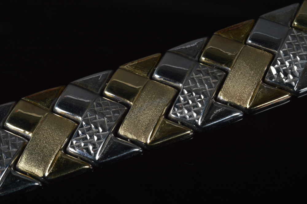 Sterling Silver Bracelet with 14K Gold Plating