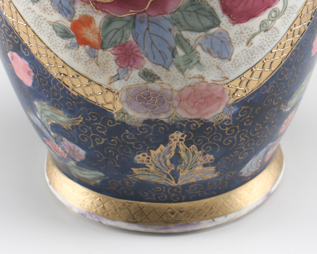 Pair Of Hand Painted East Asian Ceramic Vases