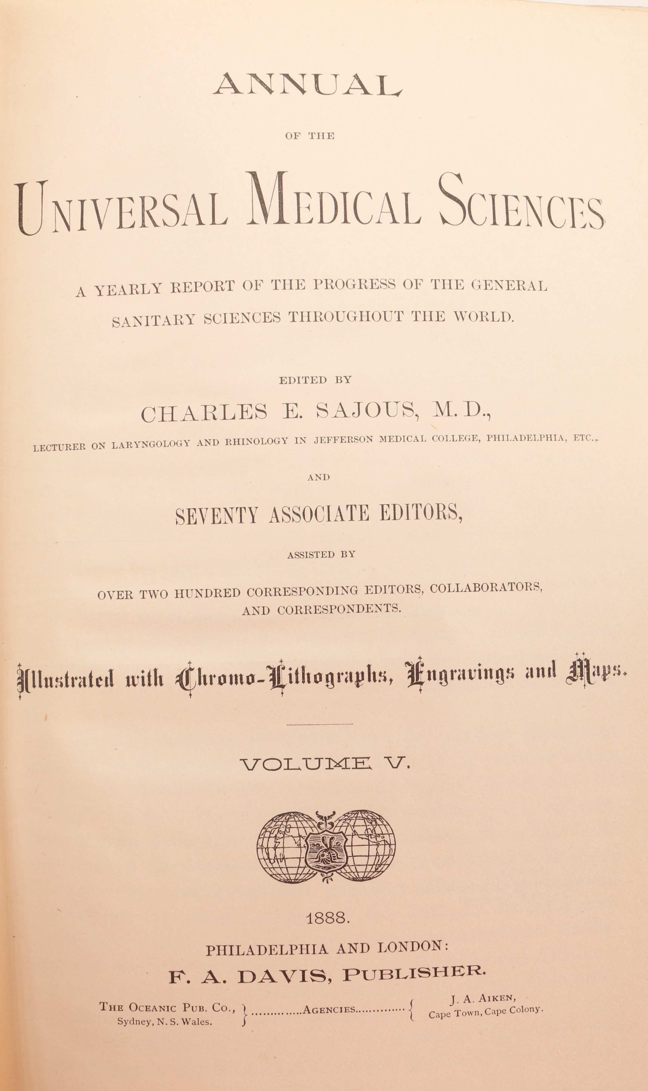 1888 Medical Science Books Volume One Through Five