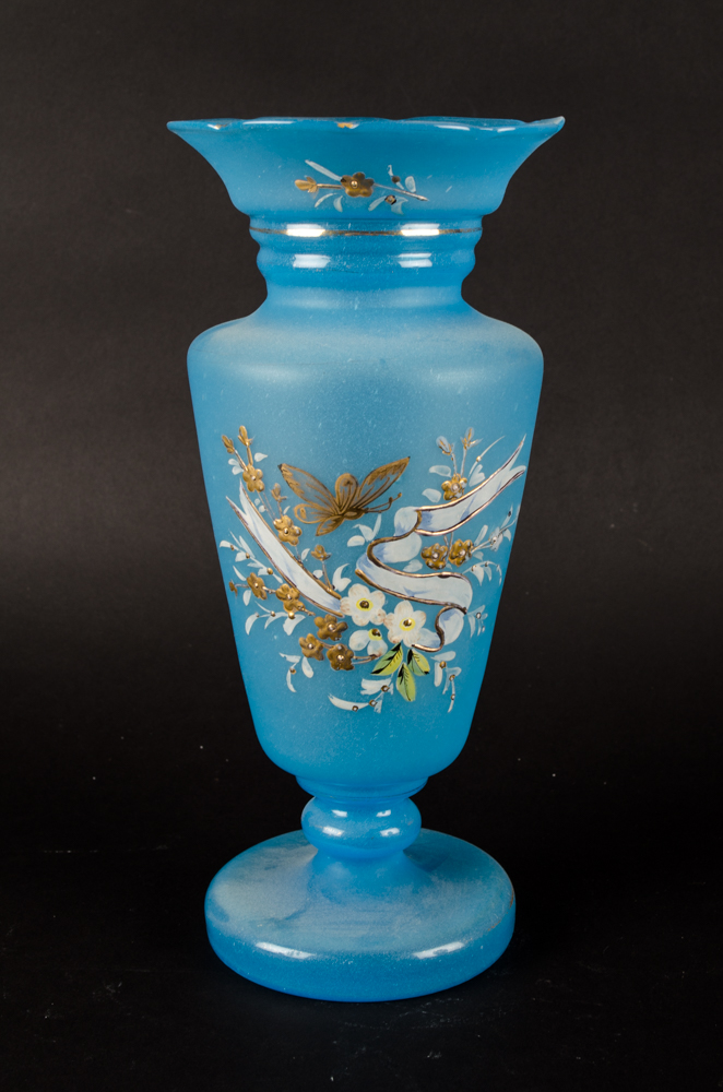 Antique Painted Bristol Vases