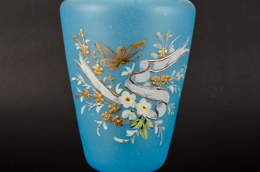 Antique Painted Bristol Vases