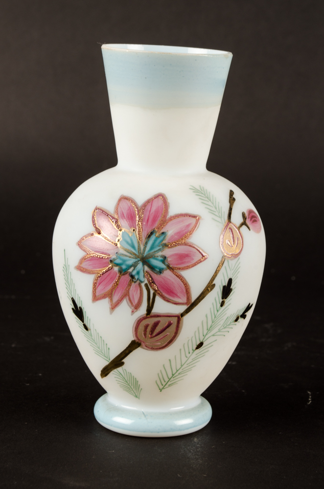 Antique Painted Bristol Vases
