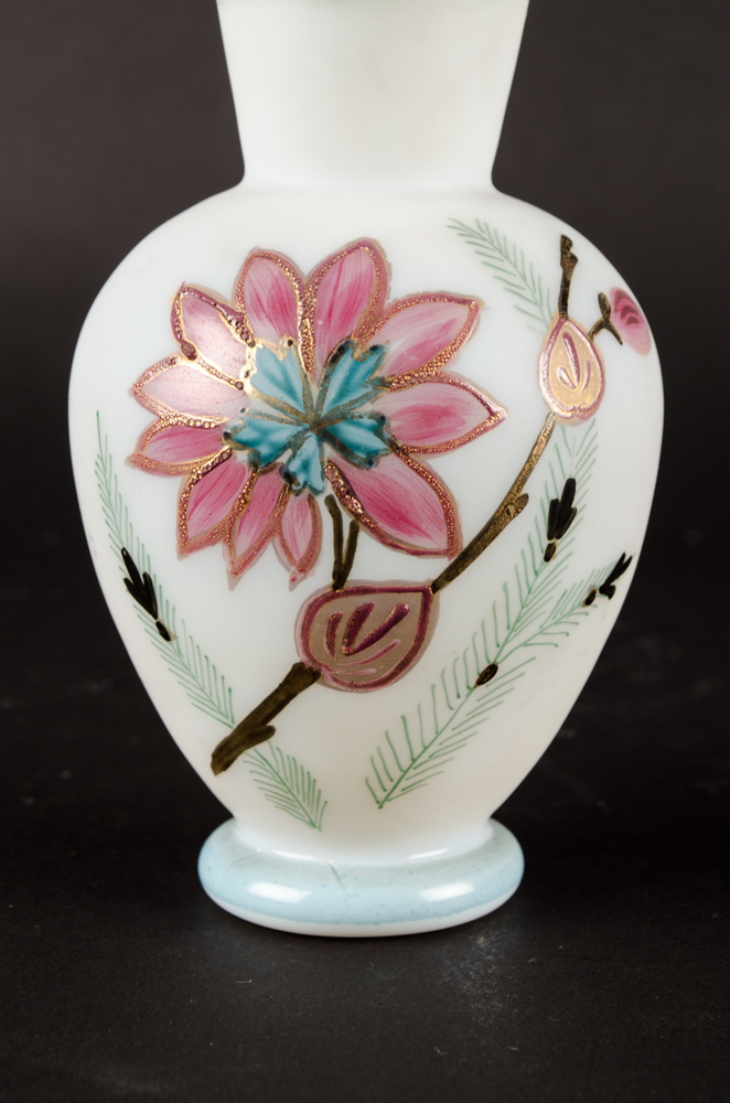 Antique Painted Bristol Vases