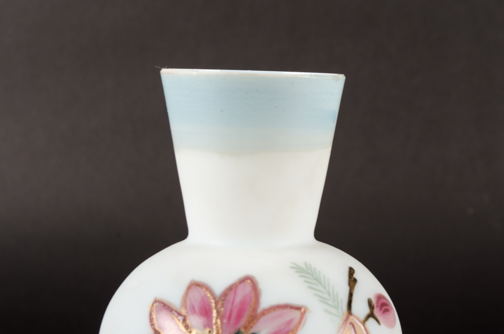 Antique Painted Bristol Vases