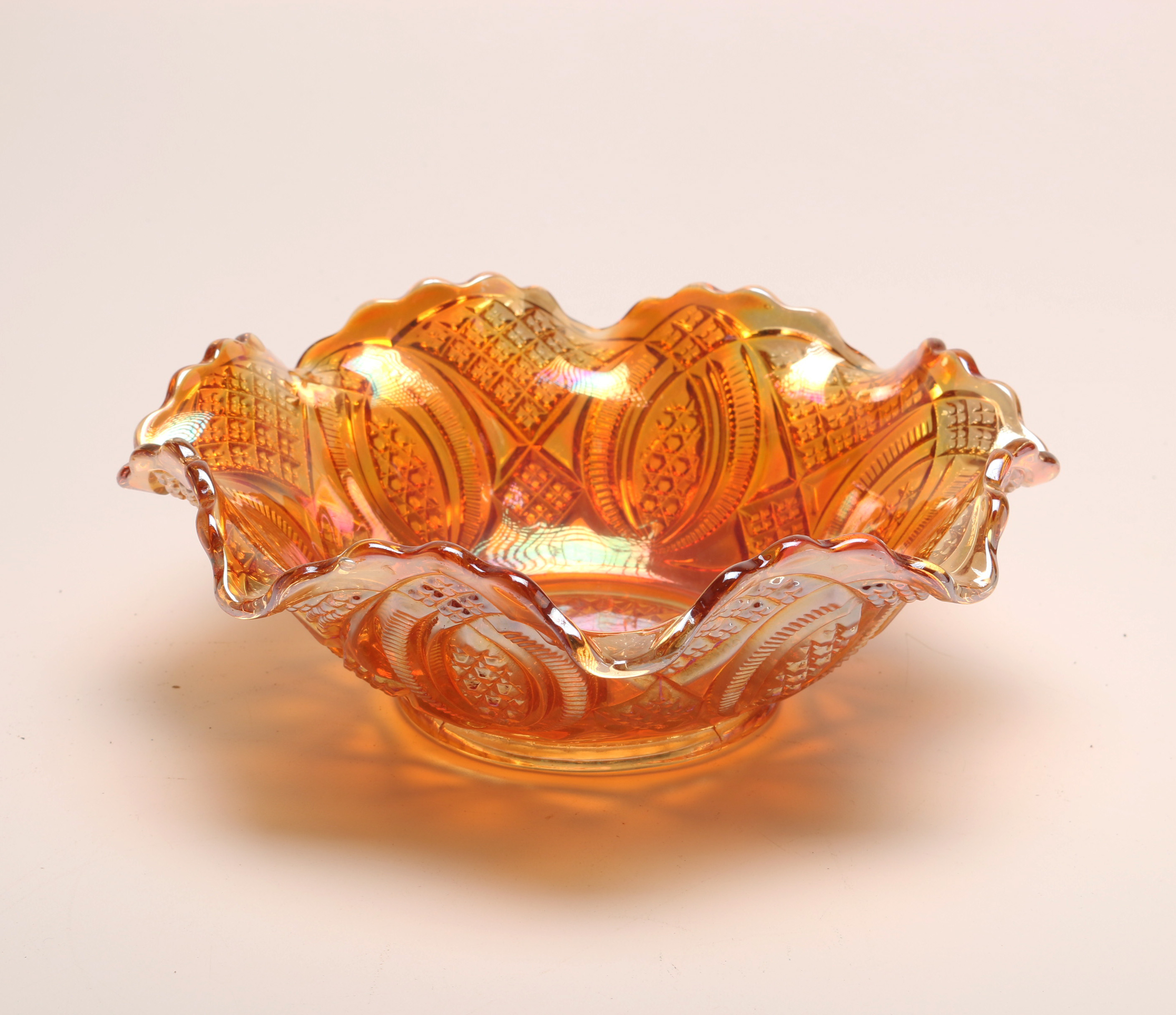 Carnival Glass and Amber Glass Bowls