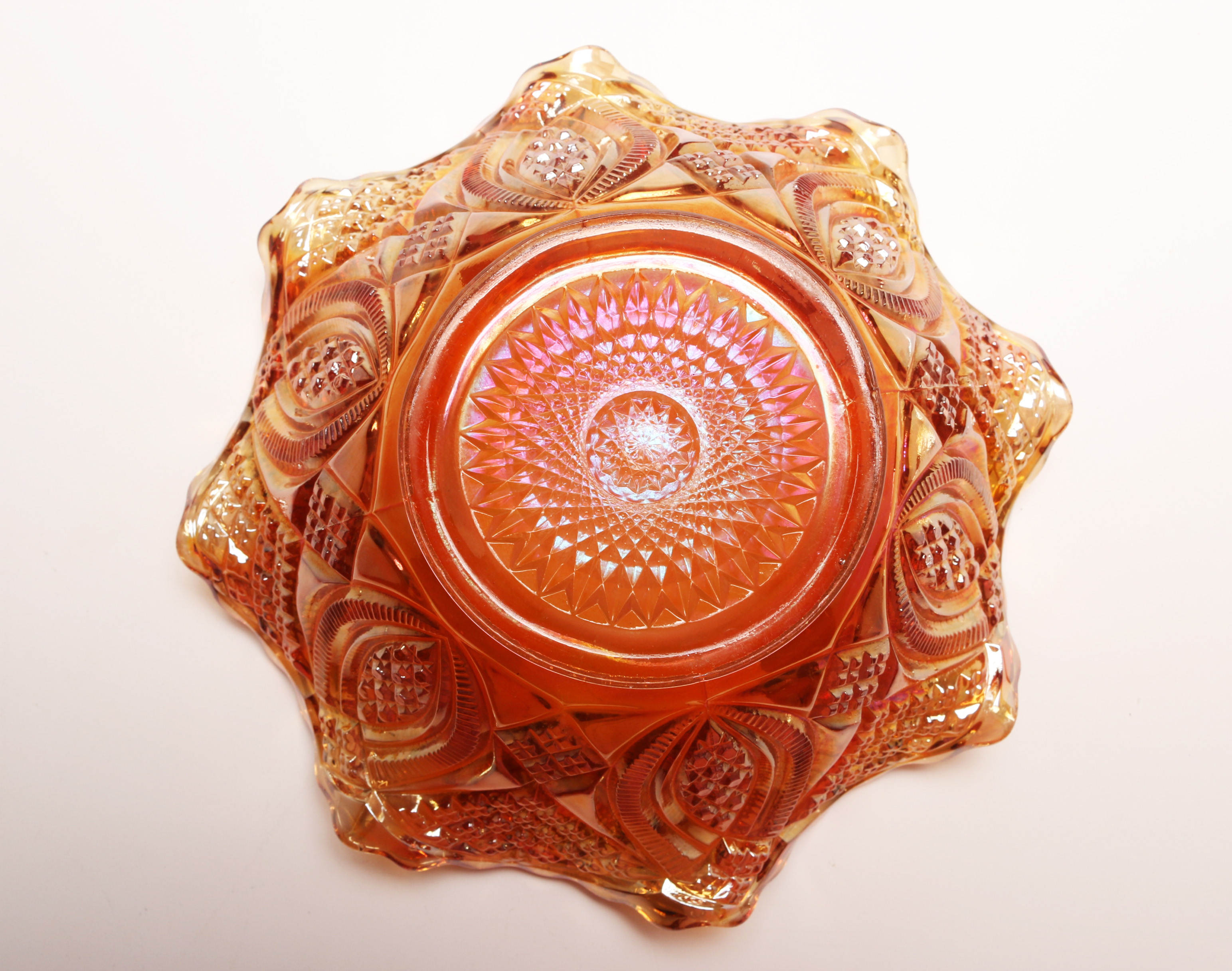 Carnival Glass and Amber Glass Bowls