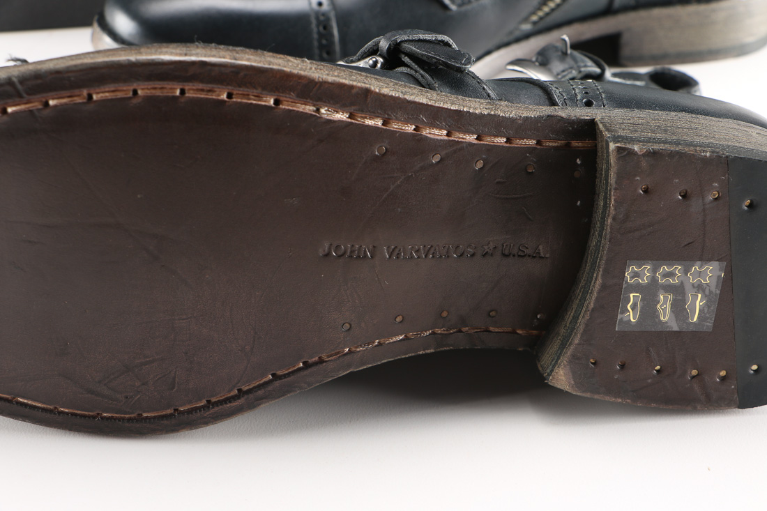 John Varvatos Leather Stanley Brogued Monk Boots