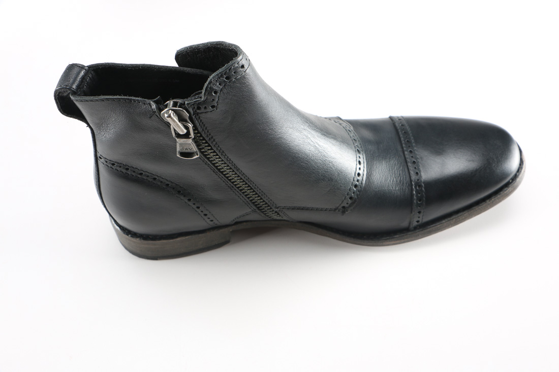 John Varvatos Leather Stanley Brogued Monk Boots