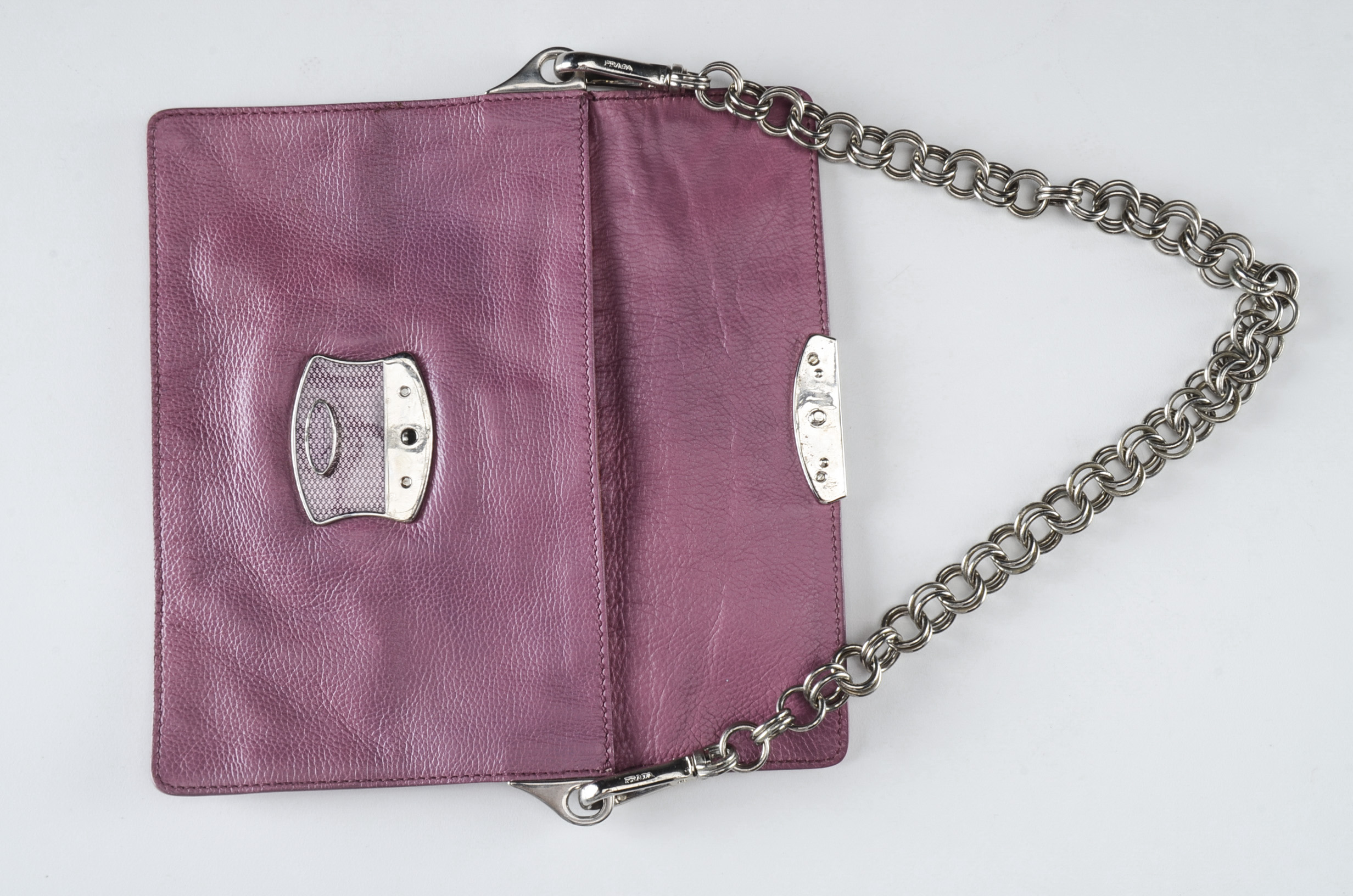 Prada Mauve Pebbled Leather Handbag
