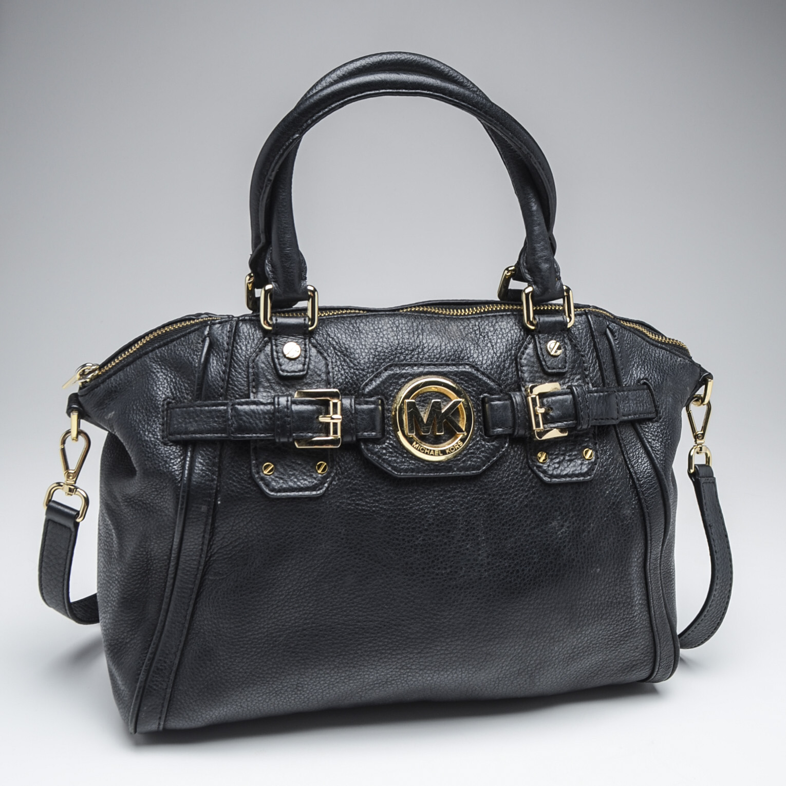 Michael Kors Pebbled Black Leather Handbag