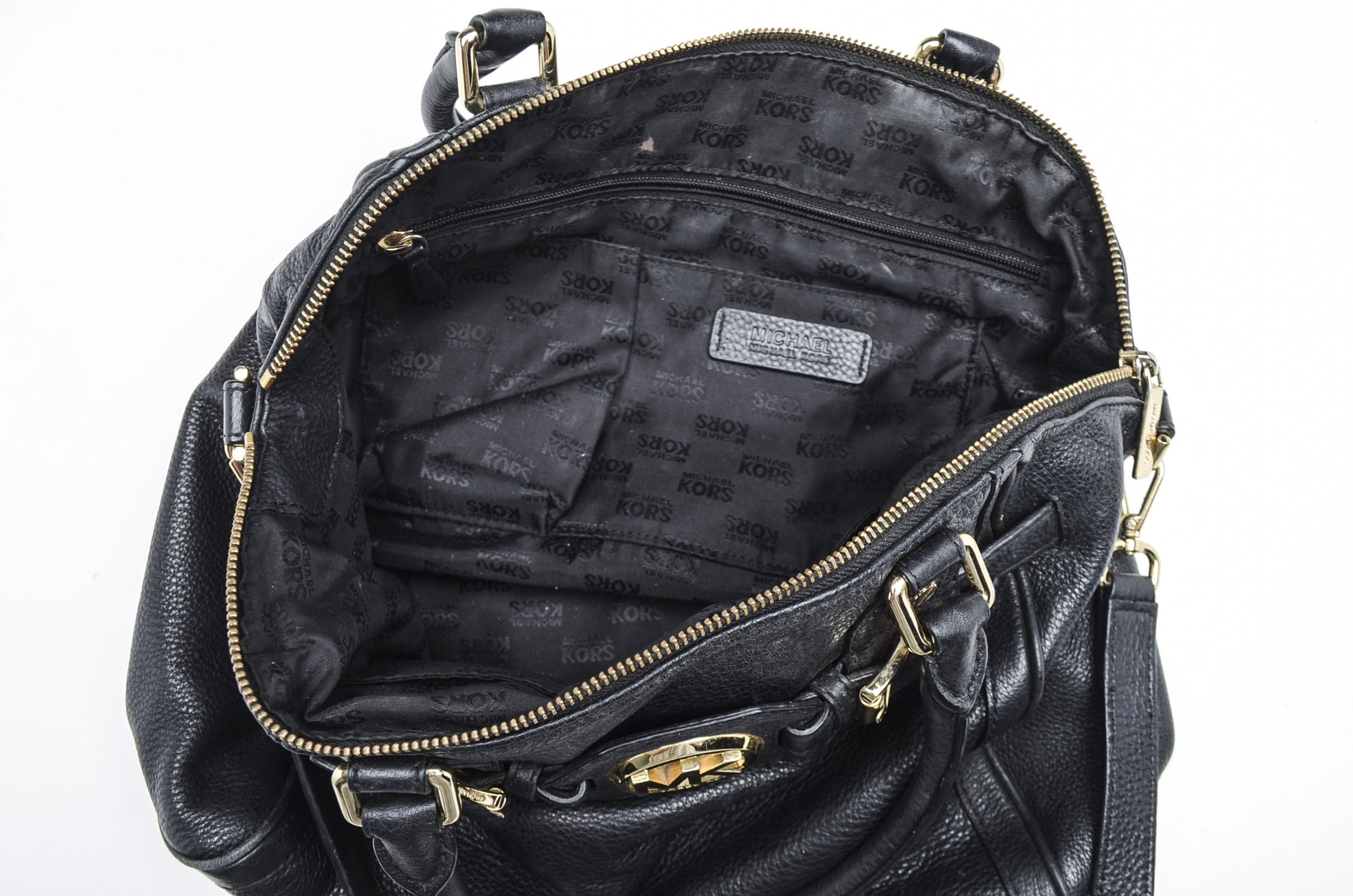 Michael Kors Pebbled Black Leather Handbag