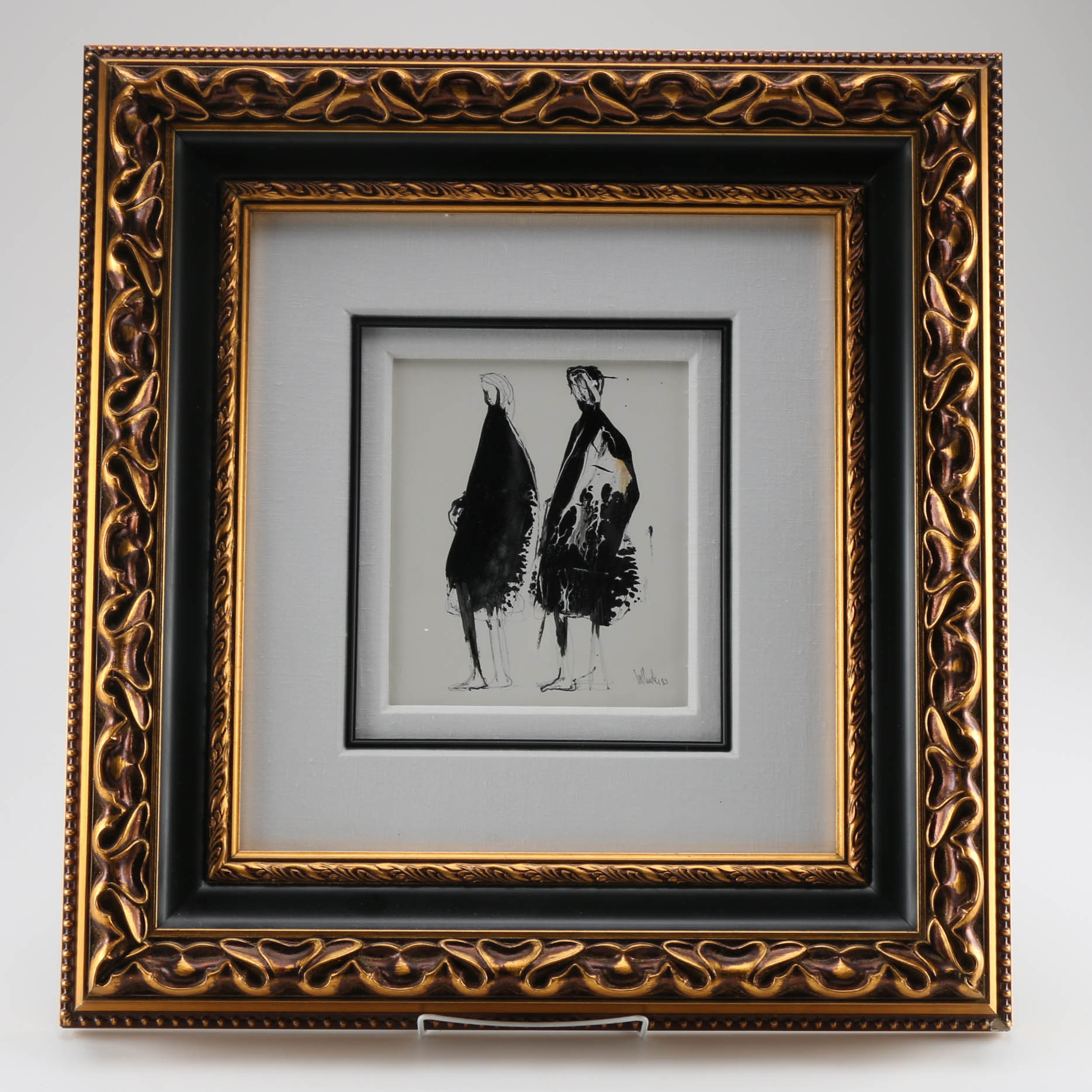 Signed Gino Hollander Painting of Two Figures