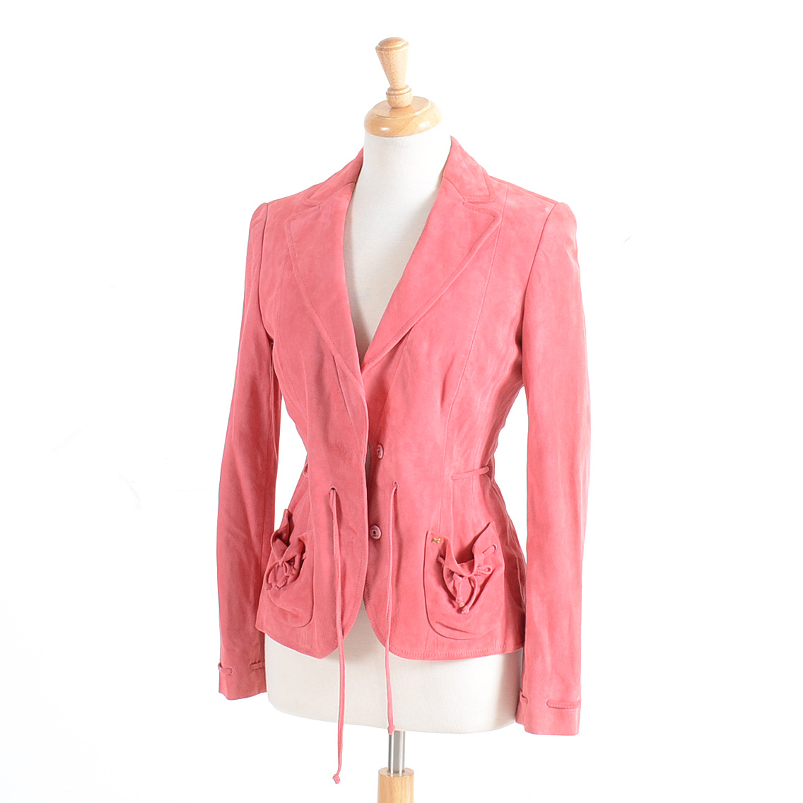 Rena Lange Pink Goat Skin Suede Jacket